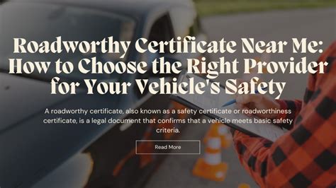 Roadworthy Certificate Near Me .